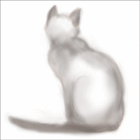 緑色顔をした猫